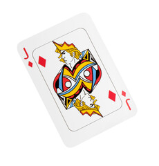 Poker game. One playing card isolated on white