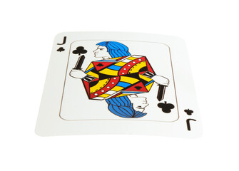 Poker game. One playing card isolated on white