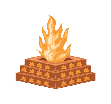 havan kund with lotus stamps