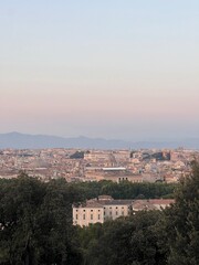 Overveie of Rome in the evening