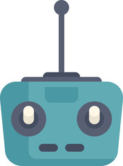 Blue remote control with antenna, featuring buttons and a sleek design, perfect for controlling drones or other vehicles