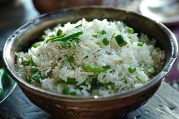Panta Bhat: Fermented rice served with green chilies and onions