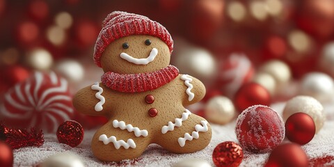 Fototapeta premium Christmas Gingerbread Man, patern Design, christmas