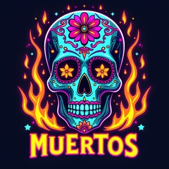 Fototapeta premium A skull with roses and a skull that says celebrate life