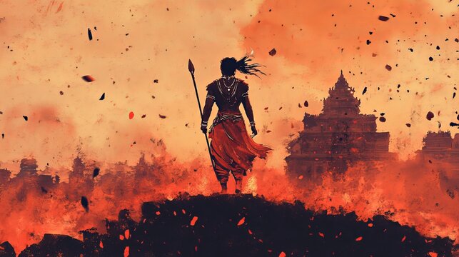 Creative poster for a happy Dussehra.