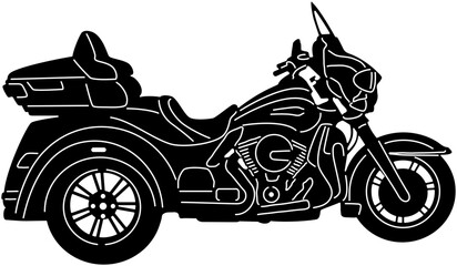 motorcycle tricycle vector illustration
