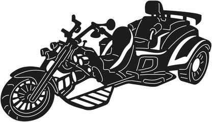 motorcycle tricycle vector illustration