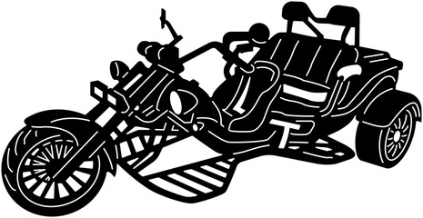 motorcycle tricycle vector illustration