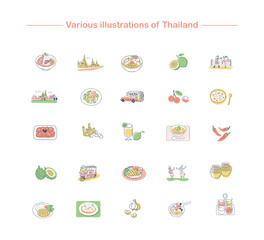 タイのいろいろな食べ物や観光スポットなど　セット