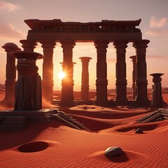 Fototapeta premium Monument on Mars,temple
