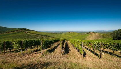 Naklejka premium Vineyard Rows in Tuscany