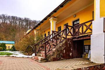 Hincu Monastery in the Republic of Moldova. Background with selective focus and copy space