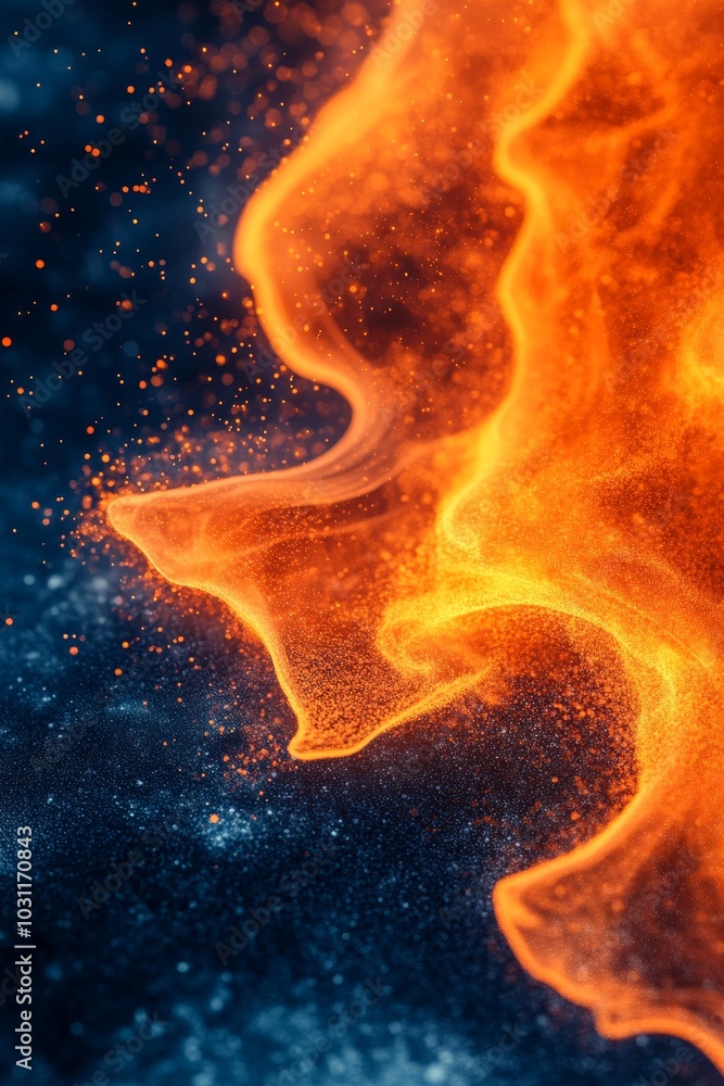 Aufkleber abstract fire and ice background, flames and frozen particles colliding in a dynamic display