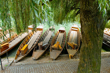 boats at the Neckar of Tübingen