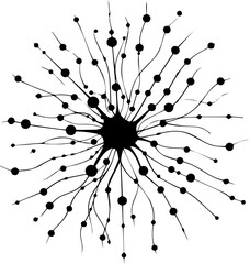 뉴런, 신경세포 실루엣 벡터 일러스트	