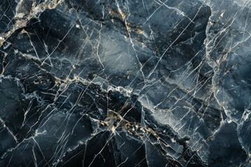 Photo of Deep black marble pattern with white veins. Background texture for backdrops or mapping