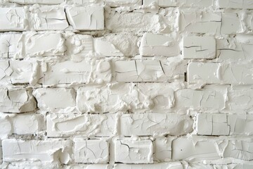 Fototapeta premium Photo of Old white brick and stone wall. Background texture for backdrops or mapping