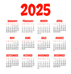 modern graffiti 2025 new year calendar template organize daily event