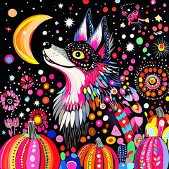 Fototapeta premium Halloween wolf