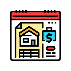 mortgage payment budget planning color icon vector. mortgage payment budget planning sign. isolated symbol illustration