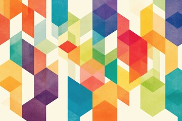 A colorful abstract painting with many different shapes and colors. Risograph effect, trendy riso style bottom layer