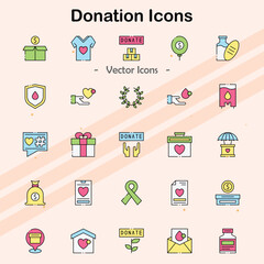 Icons related to charity and donations