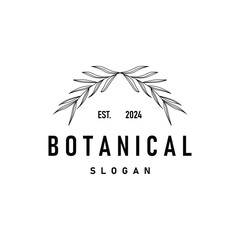 Obraz premium illustration template nature logo leaf botanical simple organic beautiful hand drawn minimalist plant