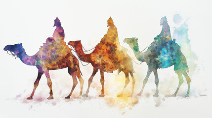 Wise men riding camel