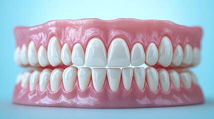 Fototapeta premium 3D model of human teeth and gums for dental education.