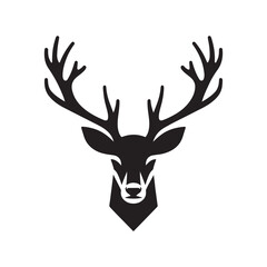 Deer head silhouette vector art illustration