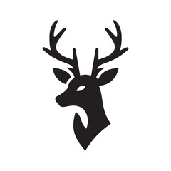 Deer head silhouette vector art illustration