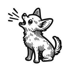 cute barking Chihuahua dog sketch sticker