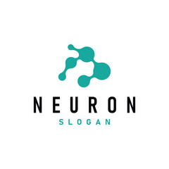 Obraz premium Neuron Logo, Neuron Nerve or Seaweed Vector Abstract Molecule Design, Template Illustration