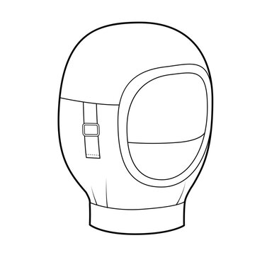 recommend clip art: Protection Balaclava Hat. Winter Knitted Head Fashion accessory cap clothing technical illustration. Vector headgear for Men, women, unisex style, flat template CAD mockup sketch outline isolated