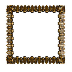 Detailed Baroque Wood and Gold Frame - Ornate 3D Render for Classic Interior Decoration and Royal Designs