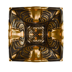 Gold & Wood Scroll Carving – Ornate 3D Rococo Flourish