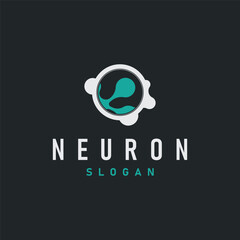Neuron Logo, Neuron Nerve or Seaweed Vector Abstract Molecule Design, Template Illustration