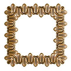 Elegant 3D Gold & Wooden Ornament – Baroque Scroll for Interiors