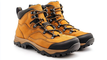 Hiking boots isolated on white background