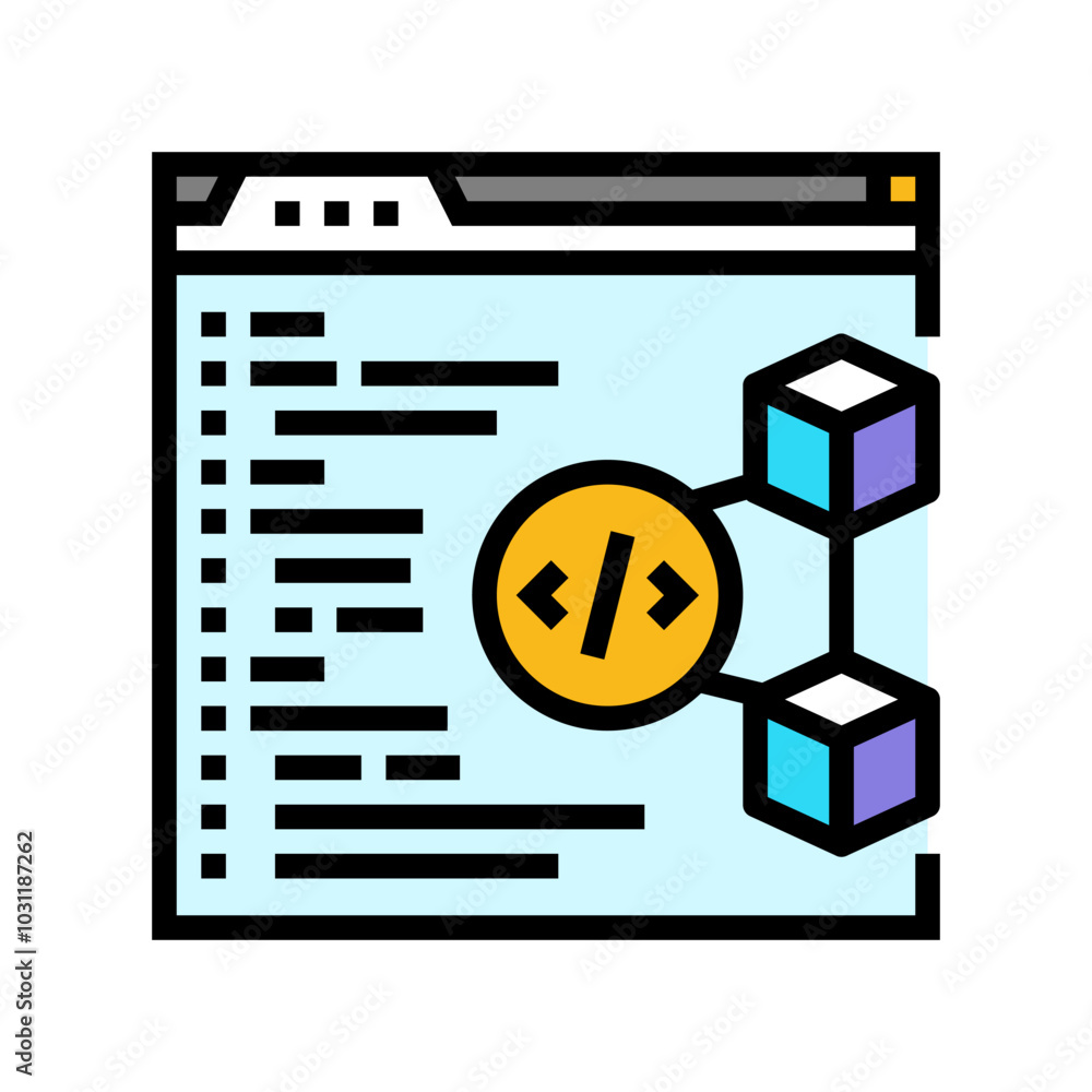 Poster software cryptocurrency mining color icon vector. software cryptocurrency mining sign. isolated symb