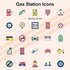 Icons representing gas stations and fuel services.