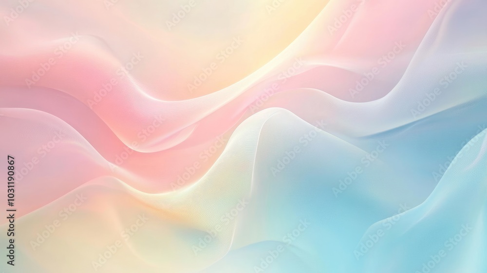 Poster a soothing abstract background with soft pastels and smooth transitions, designed to be easy on the 