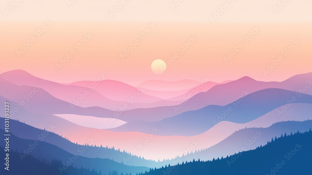 Poster a calming gradient background featuring soft pastel hues and smooth transitions, perfect for creatin
