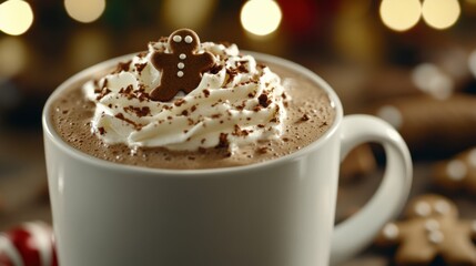 Festive gingerbread hot chocolate delight for holiday celebrations