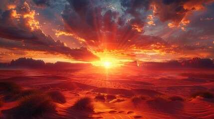 Obraz premium Sunrise over Desert Landscape
