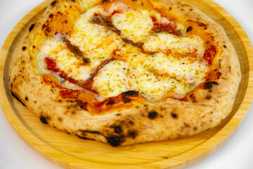 Classic rustic artisanal pizza with long-maturing dough