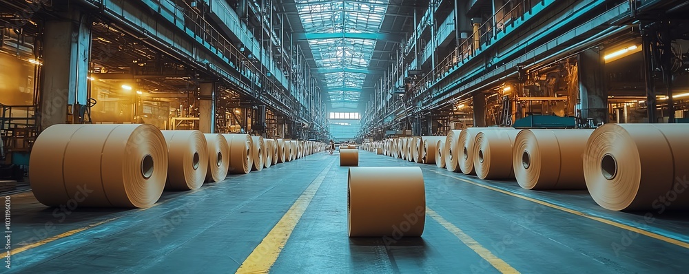 Aufkleber industrial paperboard production line showcasing advanced machinery in action, emphasizing the effic