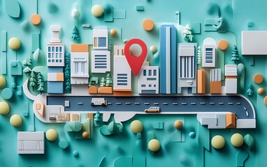 Engaging depiction of a business highlighted on a map, showcasing effective optimization strategies for local SEO and improved visibility
