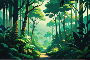 jungle background for video vector illustration 