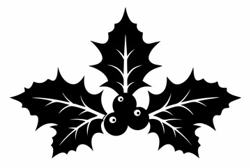 Christmas Mistletoe and Holly Berry Icon, Holly Berry silhouette	